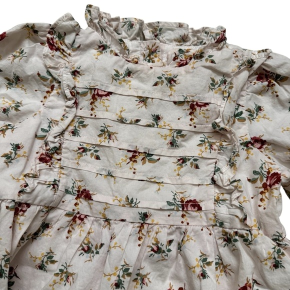 Janie and Jack Floral Rose Garden Top Light Pink Long Sleeve Size 5 - Picture 2 of 7